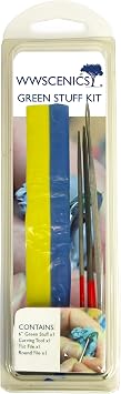 War World Gaming Medium Green Stuff Sculpting Kit 15cm/6 Putty Strip with Tools & Files