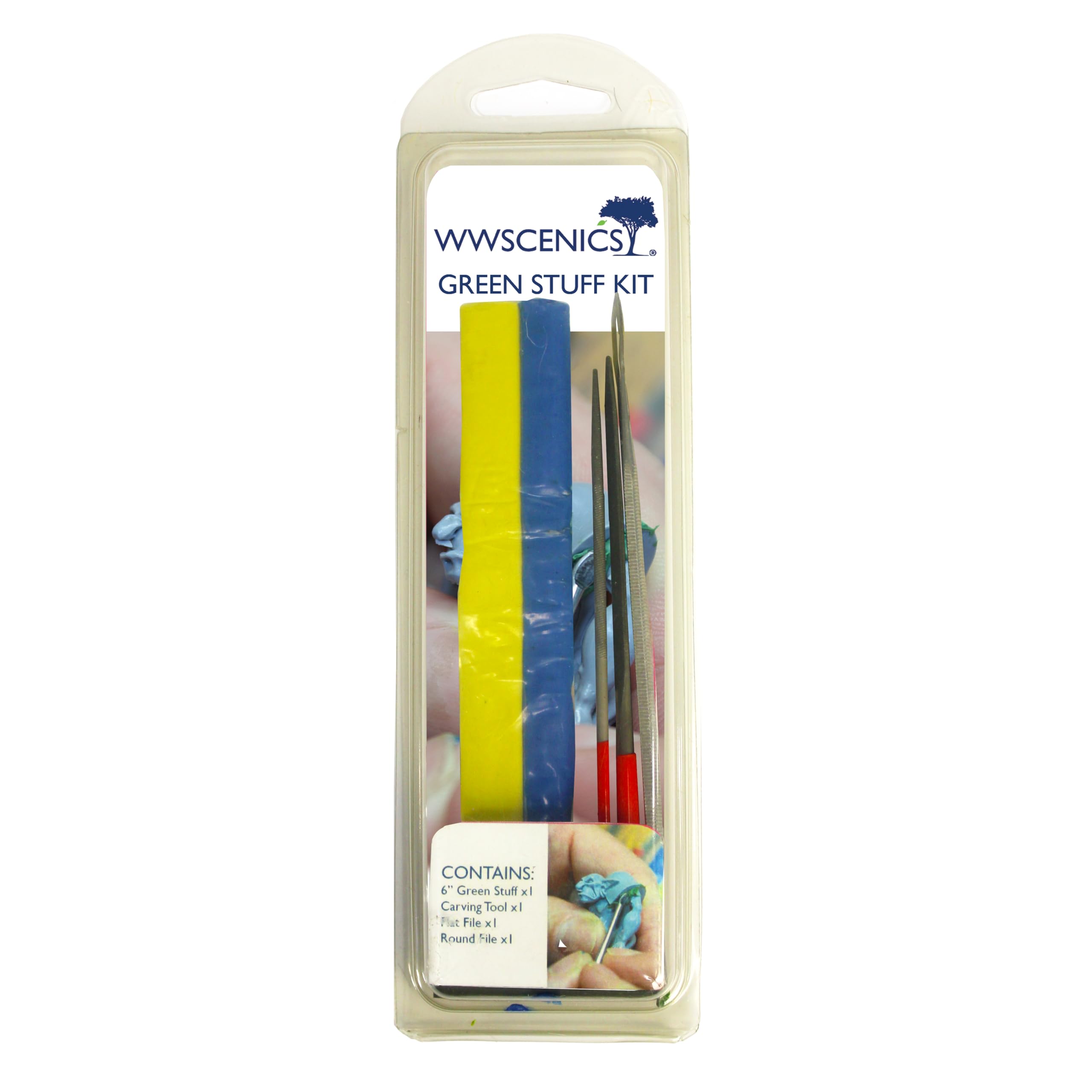 Medium Green Stuff Sculpting Kit – 15cm/6” Putty Strip with Tools & Files