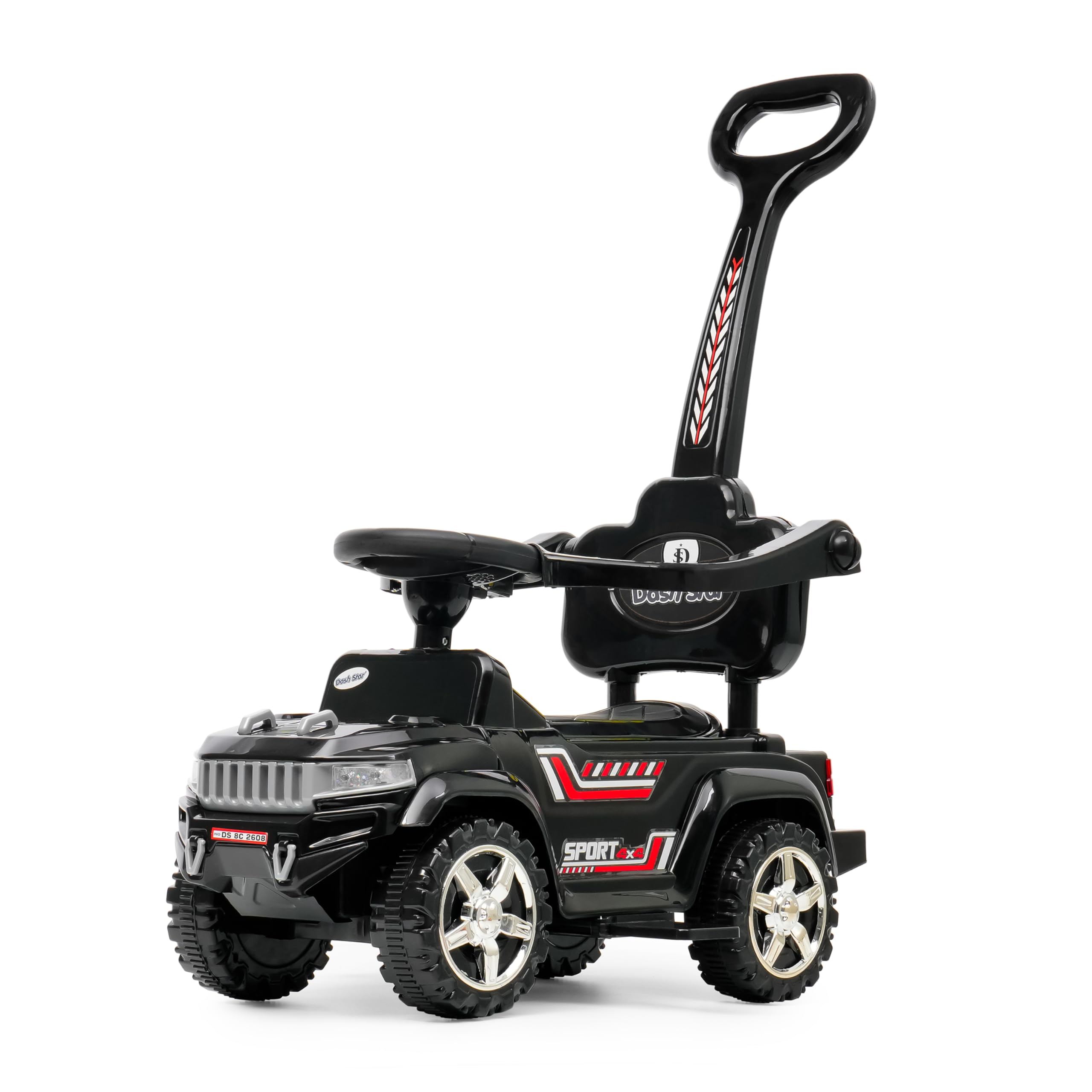 Joyride X-Sport Plus Rider 4x4 Ride on Jeep for Kids with Music & Horn Steering Parental Handle Backrest Jeep Non Battery Operated Ride On (Black)