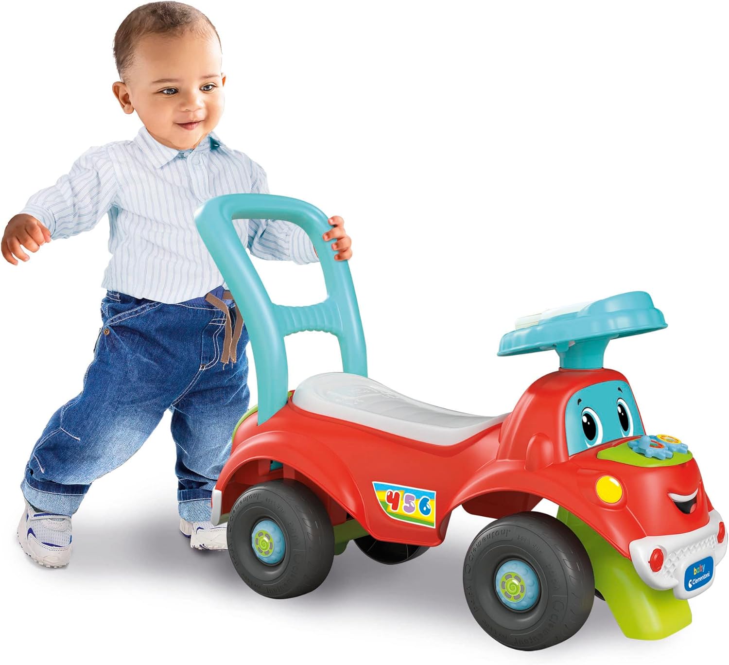 Clementoni - 17747 - Nicolò Go Go 3 in 1 - Ride-on Machine, Talking Educational Electronics, First Steps, Lights and Sounds, Children's Game 1 Year Old - Made in Italy