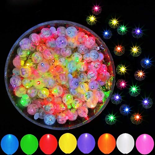JJGoo 50 luces LED para globos, mini bolas redondas, impermeable, luces LED pequeñas para linterna de papel, huevos de Pascua, fiesta de cumpleaños,