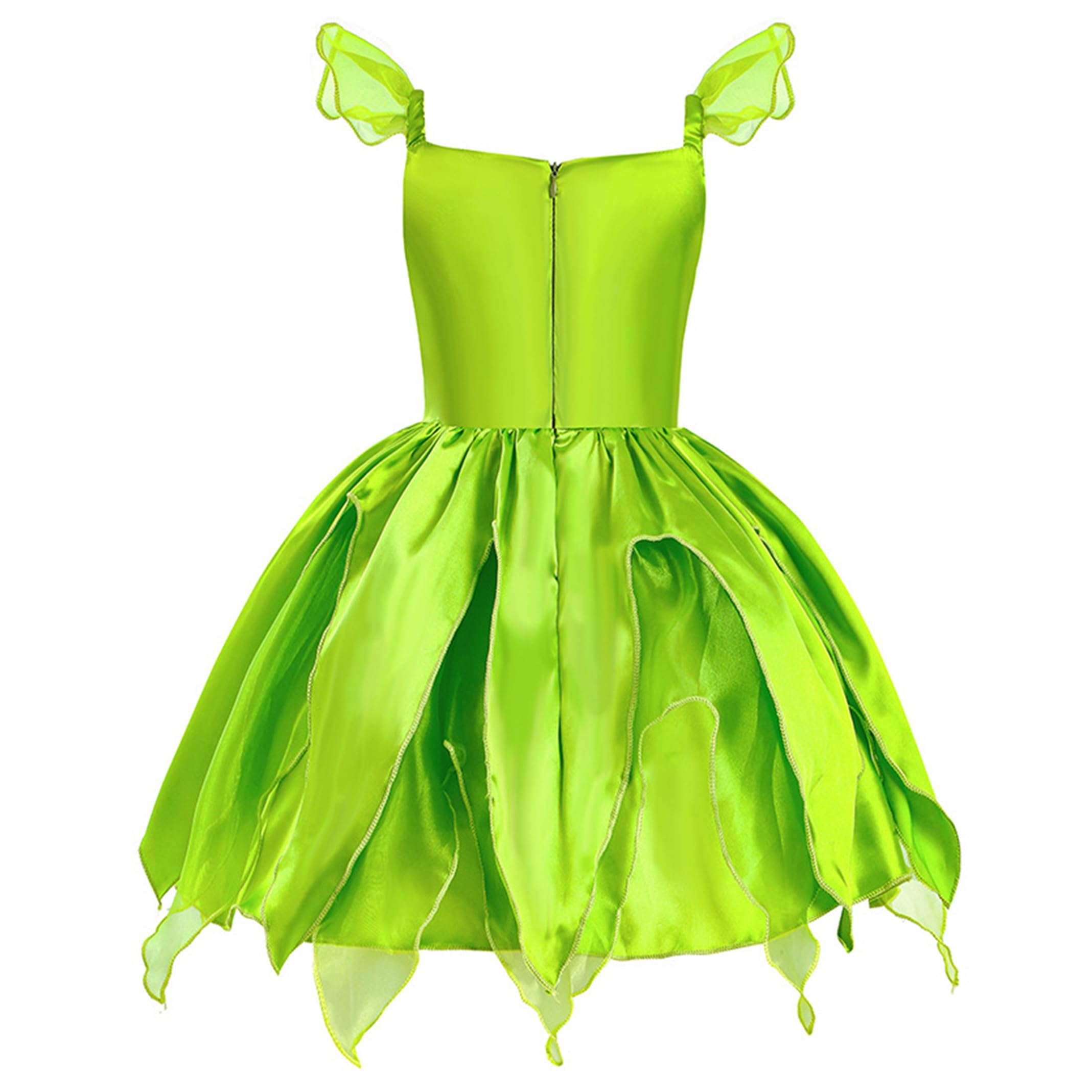 New front Costume per Ragazze Tinkerbelll Cosplay della Principessa Trilly Classico Bambina Finta Seta Estive Feste a Tema Carneval Halloween Festa di Compleanno Verde