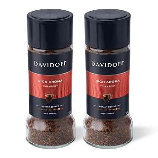 Davidoff Rich Aroma Instant Ground Coffee 100% Arabica,Jar,3.53 Oz,100 G,2 Pack