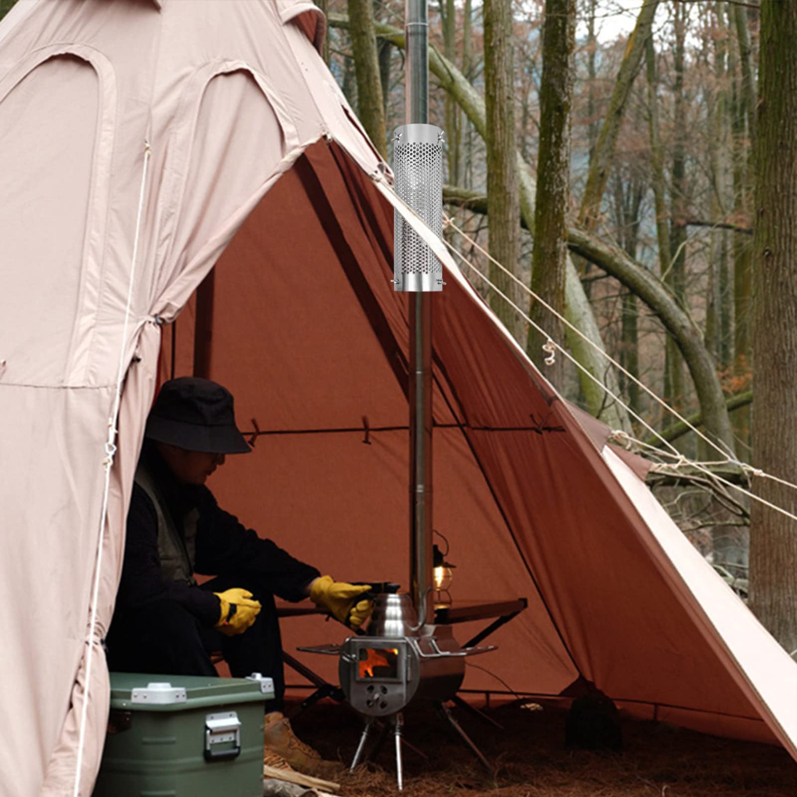 Amazon.co.jp: Rxakudedo 煙突ガード キャンプ メッシュテント