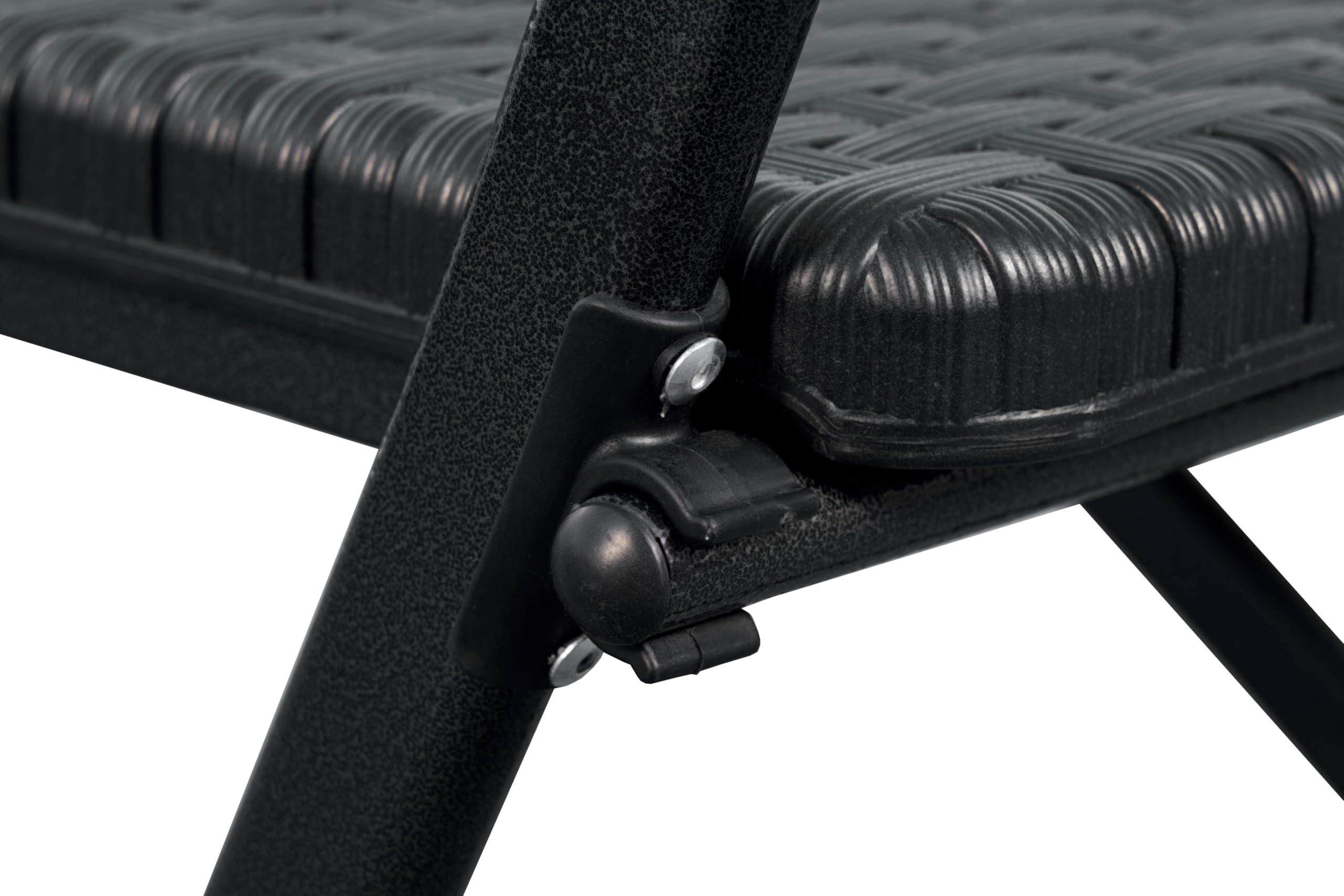 METRO Professional Sedia pieghevole da esterno, acciaio/polietilene, aspetto rattan, resistente alle intemperie, nera