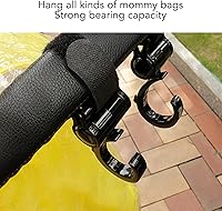 Vista 3 de 4 ganchos para cochecito de bebé, ganchos multifuncionales para colgar bolsas de compras, mochila, clips de gancho universales giratorios de 360°