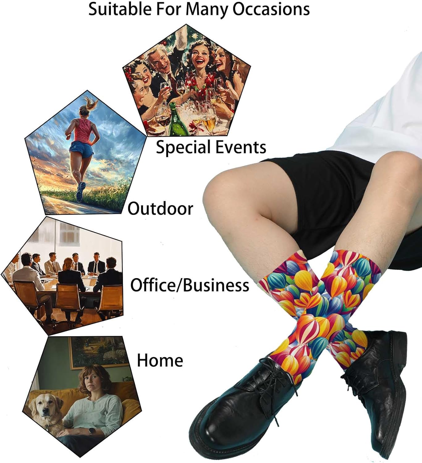 Funny Toe Socks for Men and Women | Novelty Five Finger Socks for Running | Fits Women Size 9-11 and Men Size 10-13 - Image 7