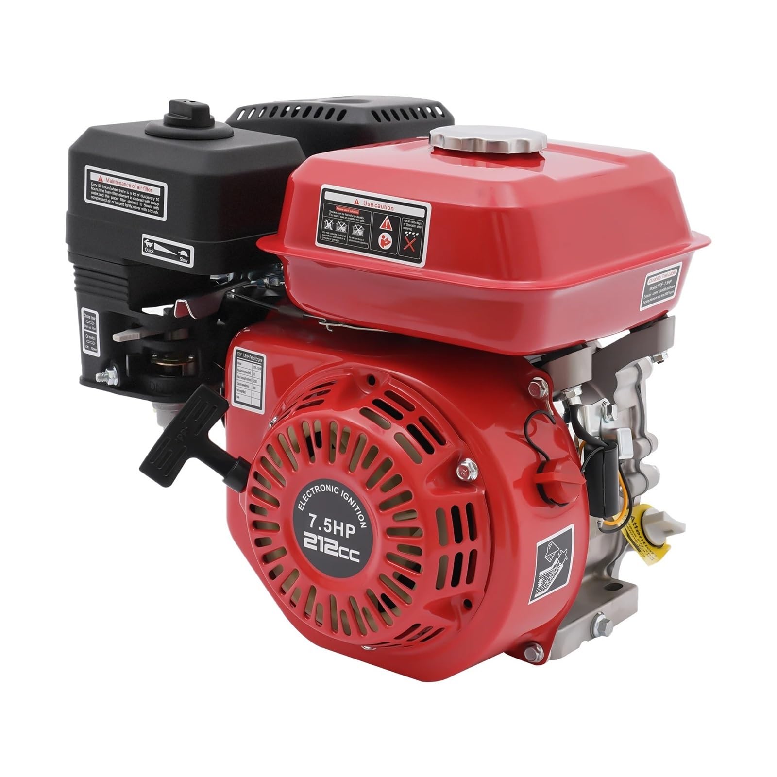 Motor De Gasolina 4 Tiempos, 7,5 HP, Refrigerado por Aire, Arranque Manual, Monocilíndrico, 3600 RPM Rendimiento Potente