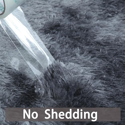 Vista 213 de Alfombras para dormitorio de niñas sala de estar: alfombra de área peluda de 5 x 7 para sala de juegos de niños, alfombra peluda de felpa pastel