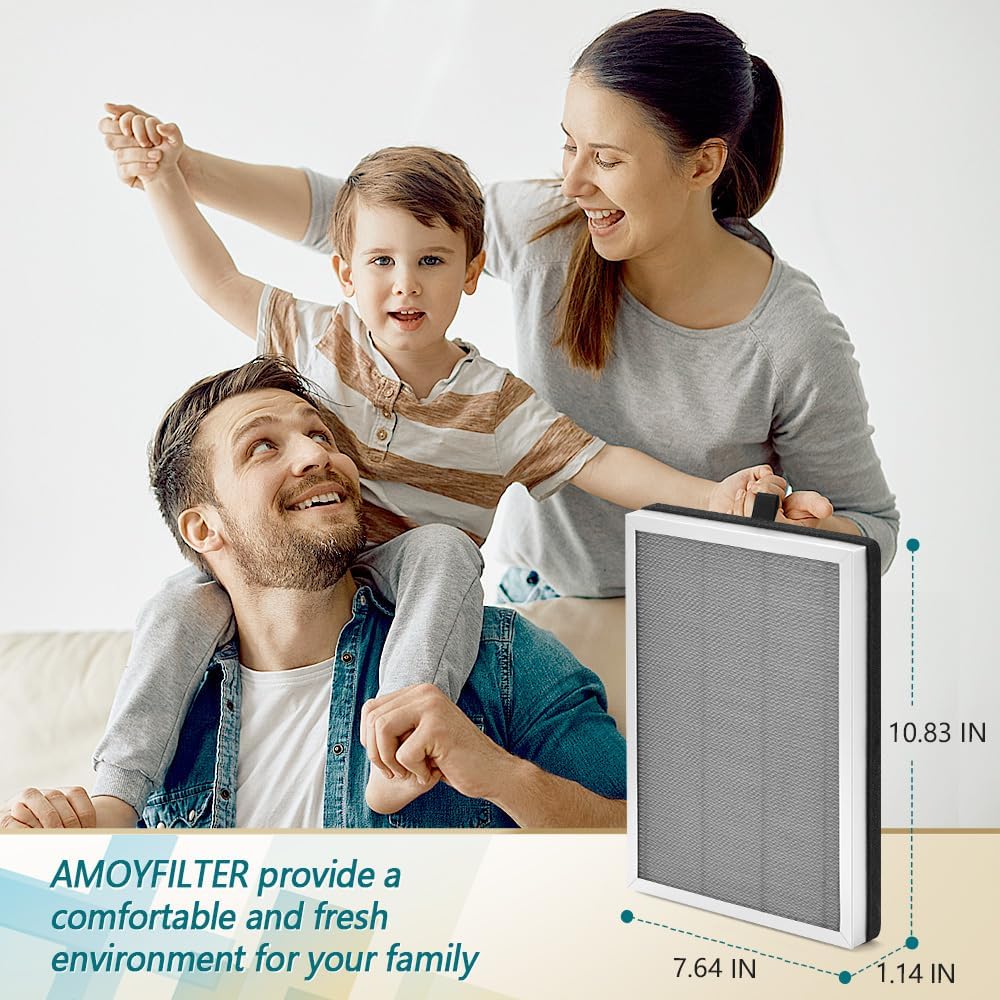 4 Pcs JF260 Replacement Filter Compatible with Jafanda JF260 Air Pur-ifiers, H13 Ture HEPA Air Filter for Home, Honeycomb Activated Carbon for Smoke, Dust, Odors