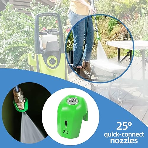 Miniatura 5 de Juego de 5 boquillas SPX3000-TPS de conexión rápida para Sun Joe SPX 3000 Series de boquillas de lavado a presión 0 grados 15 grados 25 grados 40