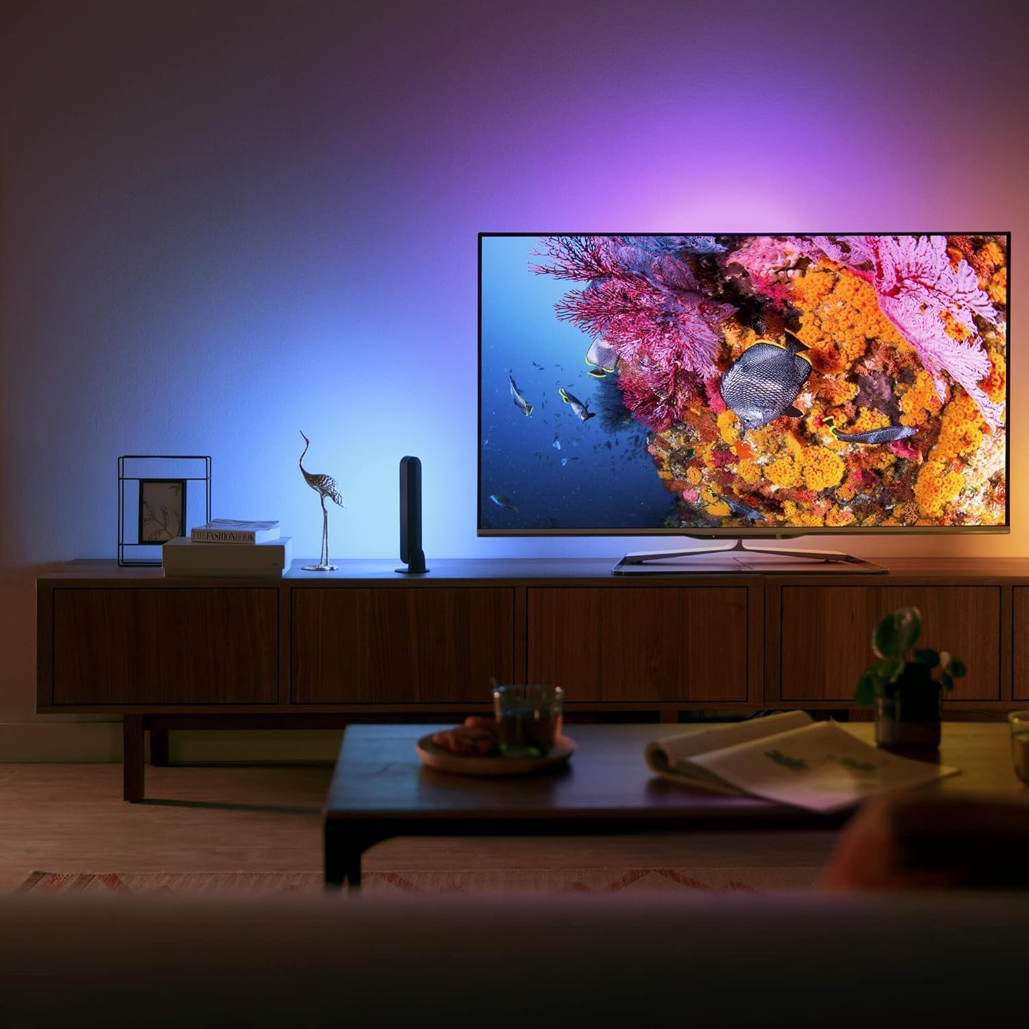 Philips Hue White & Color Ambiance Play Lightbar 2er Pack Basis-Set 500 lm Dimmbare Lichtsäulen TV-Hintergrundbeleuchtung Schwarz