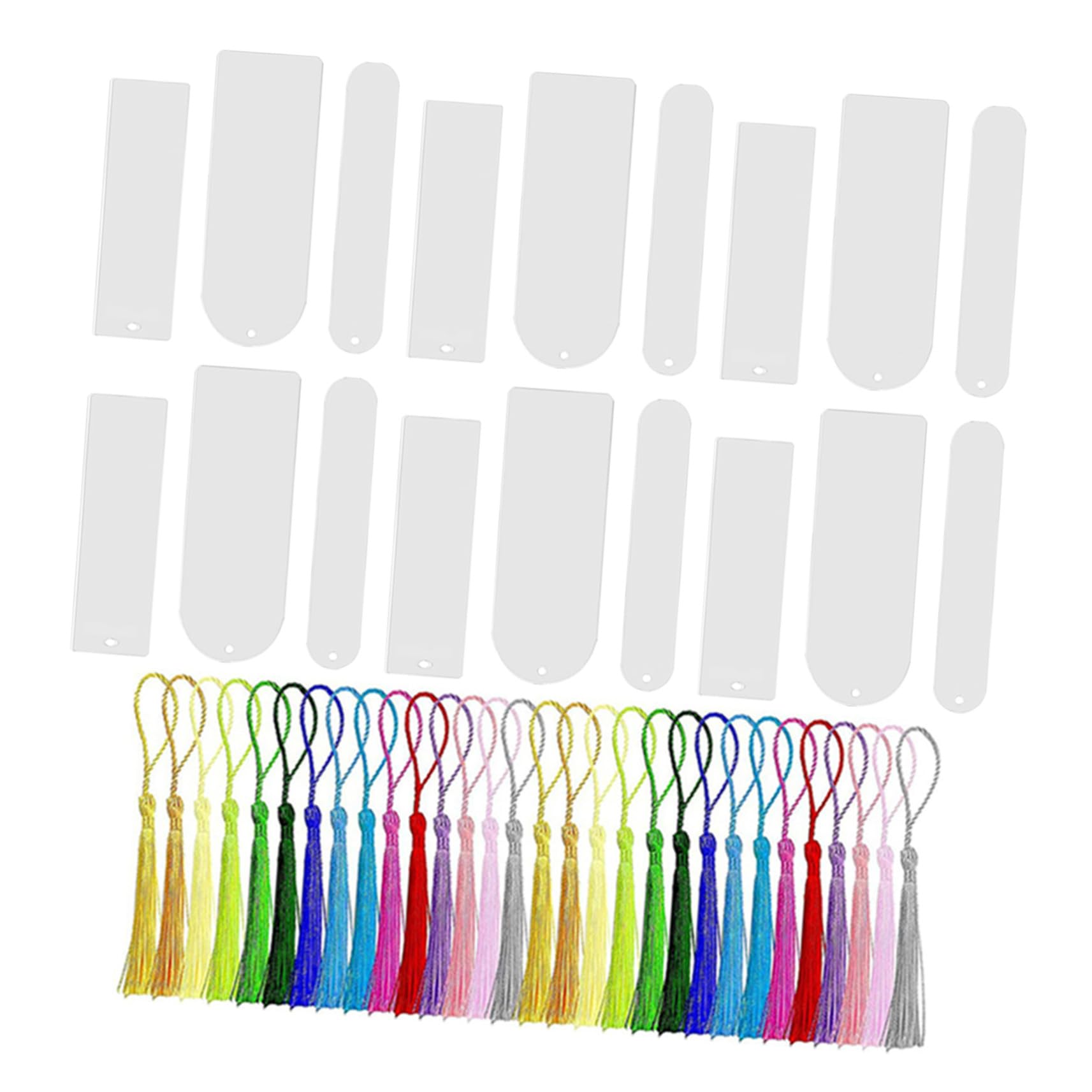 NUOBESTY Segnalibri in Acrilico con Nappe Colorate Tipi Rettangolari Resistenti all Leggeri e Infrangibili Accessori da Te per Decorazioni Personalizzate e Regali Creativi