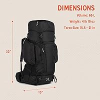 Vista 3 de Kelty Coyote - Mochila de 60 a 105 litros, para hombre y mujer (actualización 2020) - Mochila de senderismo, mochilero, mochila de viaje, Negro