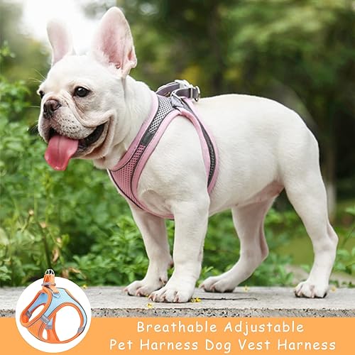 Miniatura 5 de Arnés sin tirones para perros pequeños, de malla transpirable, reflectante, para cachorros, gatos, chaleco ajustable para animales pequeños, conejo,
