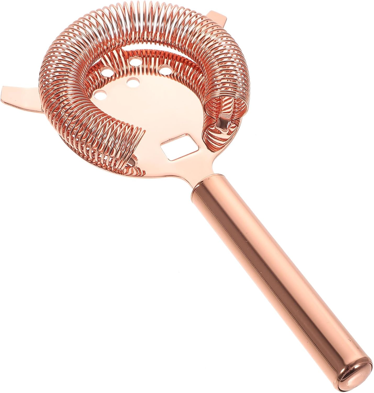 Cocktail Strainer Stainless Steel Ice Filter Small Bar Strainer with Handle for Bartender Drink Mixing Rose Gold Bar Accessories