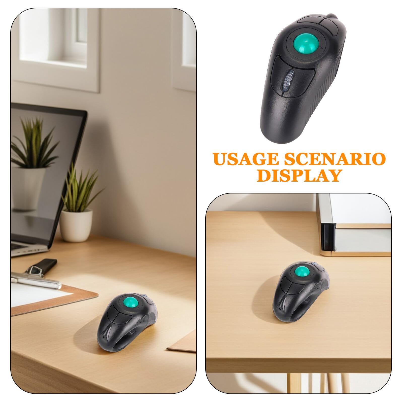 OUNONA Mouse Trackball Wireless 2.4g Ergonomico Portatile Controllo Pollice per Uso Prolungato su Laptop