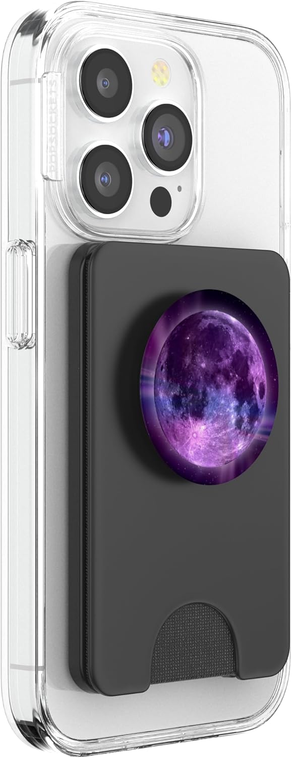 Colourful Lyfe Purple Moon Cosmos Universe Design PopSockets PopWallet for MagSafe