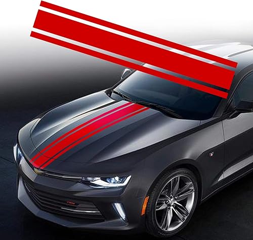 Miniatura 7 de Etiqueta adhesiva TOMALL de 129cmx24cm para el capó del coche, banda adhesiva para el lateral de la carrocería del coche de carreras, banda adhesiva