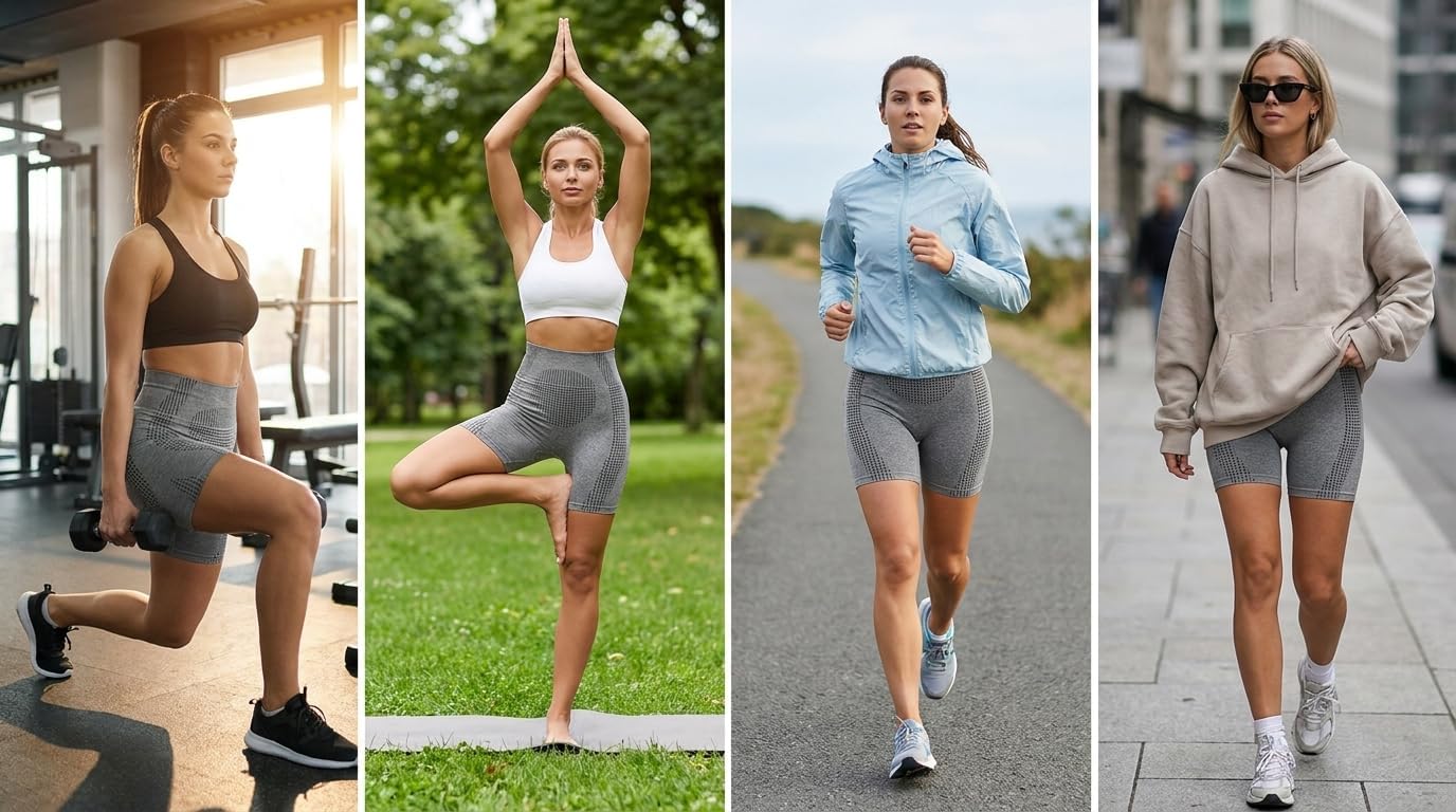 4Pcs 4-in-1 Micro-Particle Sculpting Shorts Anti Cellulite Short Leggings Tummy Control Lifting Leggings image 2