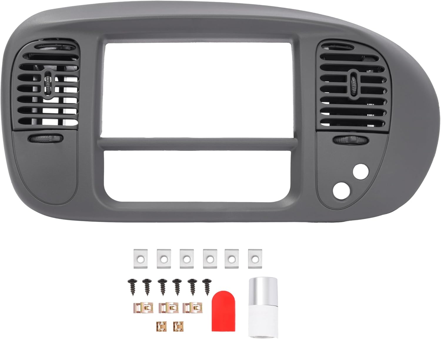 Center Dash Radio A/C Air Vent Cover Compatible with 1997-2003 Ford F150 Expedition Painted Dashboard Bezel Climate Panel Trim ABS Plastic (Gery)