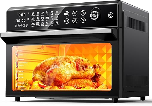 30L Air Fryer Oven, 18 in 1 Presets Dual-Cook Function Air Fryer, 360 Hot Air Circulation Technology/Digital Knob/LED Touch Panel/Timer & Temperature Control, Oil-Less Cooking, 7 Accessories, 1800W