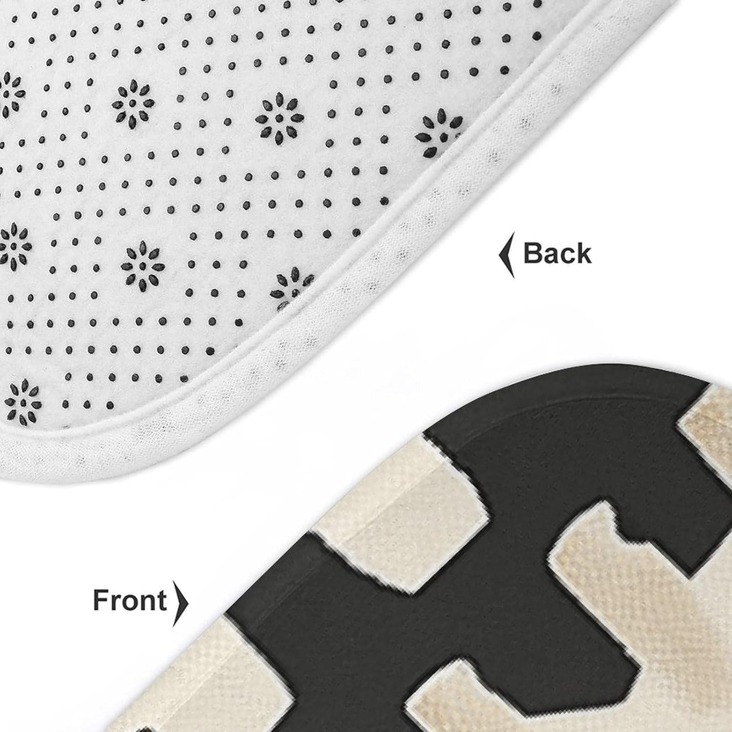 Anti-Skid Floor Mats 3 Piece Set,African Print Design Printed Coral Fleece Bathroom Mats U-Shaped Contour Mat Toilet Seat Cover for Bathroom, Tub, Shower, Kitchen 19.7"x31.5"