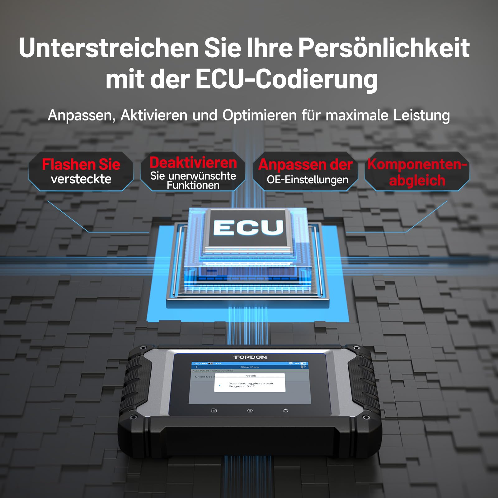 TOPDON OBD2 diagnosegerät Auto ArtiDiag EU für Mercedes-Benz/BMW/V.A.G nur, ECU Online Codierung, Bidirektionale Steuerung, Vollsystem Diagnose, Alle Resets-Funktionen, Lebenslange kostenlose Updates