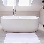 Canadian Linen Yukon Mattes de bain, 2 Paquet, 20.00x30.Léger Quick Dry Picture Frame Design Cotton Zone Baignoires [Pas Rug de salle de bains] Serviettes de douche douces, Tapis de sol absorbant, Tapis d'eau lavable, Blanc