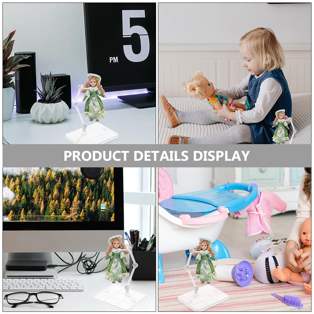 BESTonZON Soportes Para Figuras De Escritorio Ajustables 8 Piezas Base Plástica Transparente Para Muñecas Articuladas Exhibición Estable En Hogar Tienda Y Colecciones