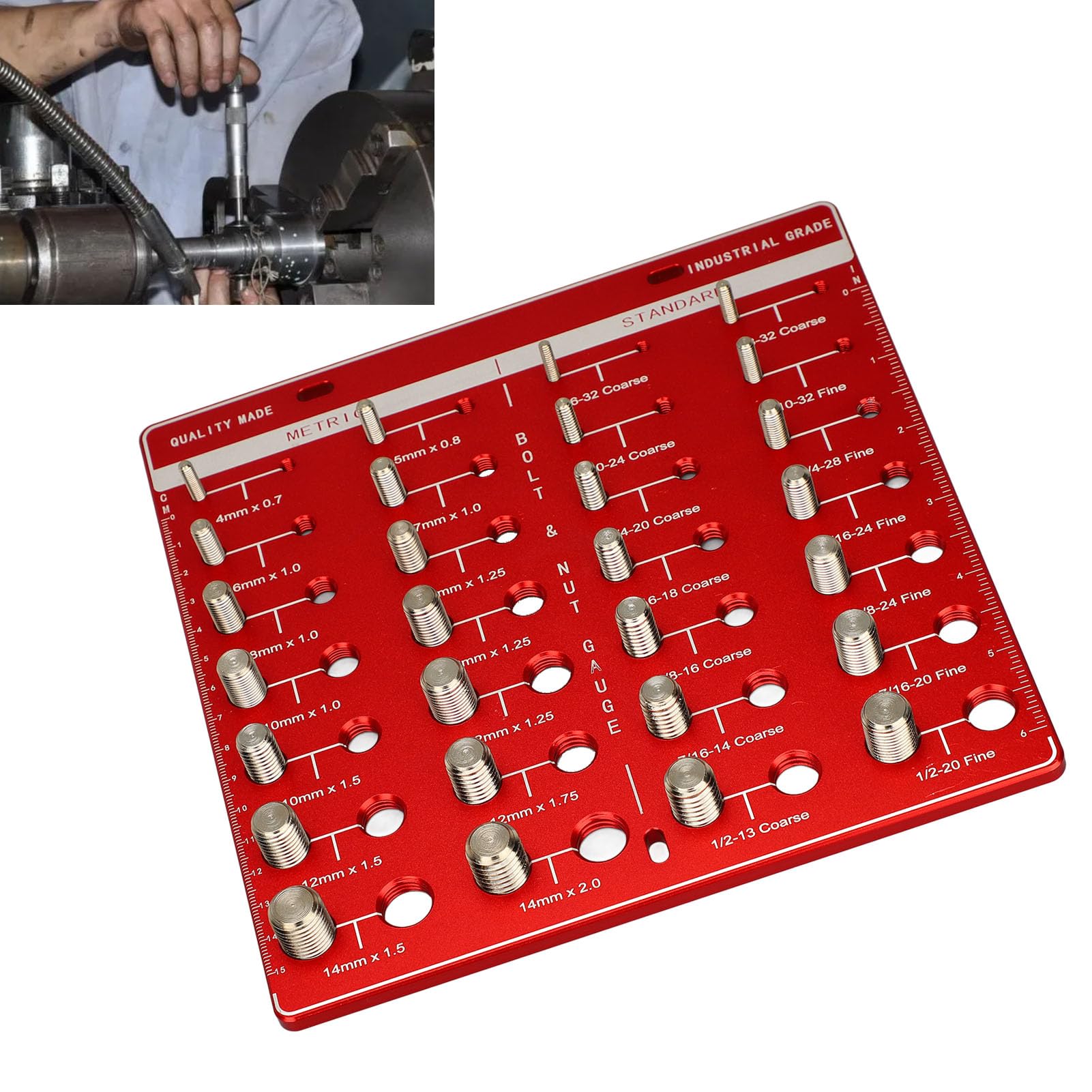 Set 52 Misuratori Di Filettature Per Bulloni E Dadi - 28 Unità Imperiali (SAE) E 24 Metriche, In Acciaio, Con Custodia, Per Officina E Fai Da Te