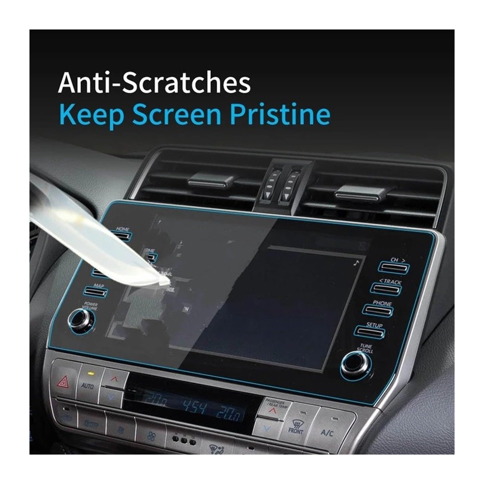 PelículaProtección Vidrio Templado Protector De Pantalla Cristal Templado Para Consola Central Y Salpicadero Coche 2022 Para Toyota Para LAND Para CURISER PRADO(17-18 PRADO Blue)