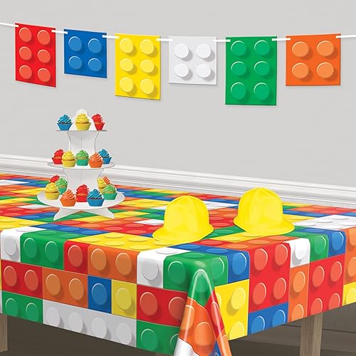 Miniatura 4 de Beistle Banderines de bloques de construcción de 2 piezas, 9 x 6 pies, multicolor