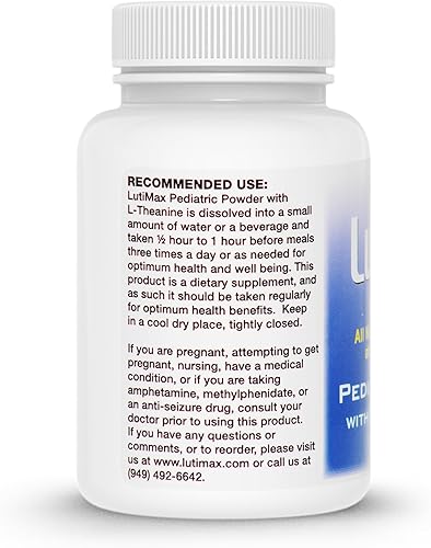 Vista 18 de Luti max - Suplemento cerebral pediátrico en polvo con luteolina y rutina, memoria, enfoque, músculo y apoyo inmunológico para niños, suplementos