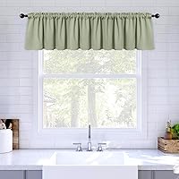 Vista 11 de MIULEE Cenefa de ventana opaca de primavera para dormitorio, cocina, baño, sala de estar, oscurecimiento de bolsillo para barra, cenefa de cortina