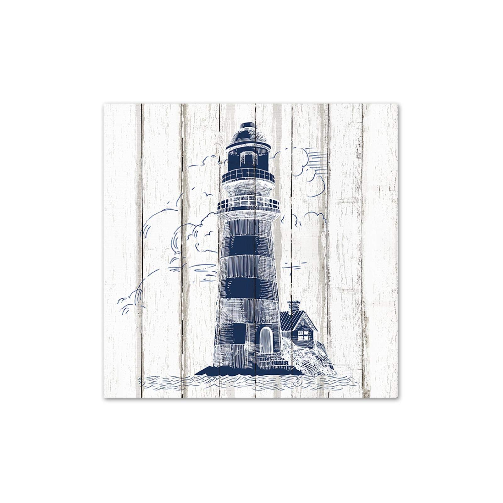 Stampe D'Arte Nautiche Su Tela - 3 Pezzi 60x80cm Set Quadri Con Ancora, Bussola E Faro - Decorazione Murale Nordic - 3