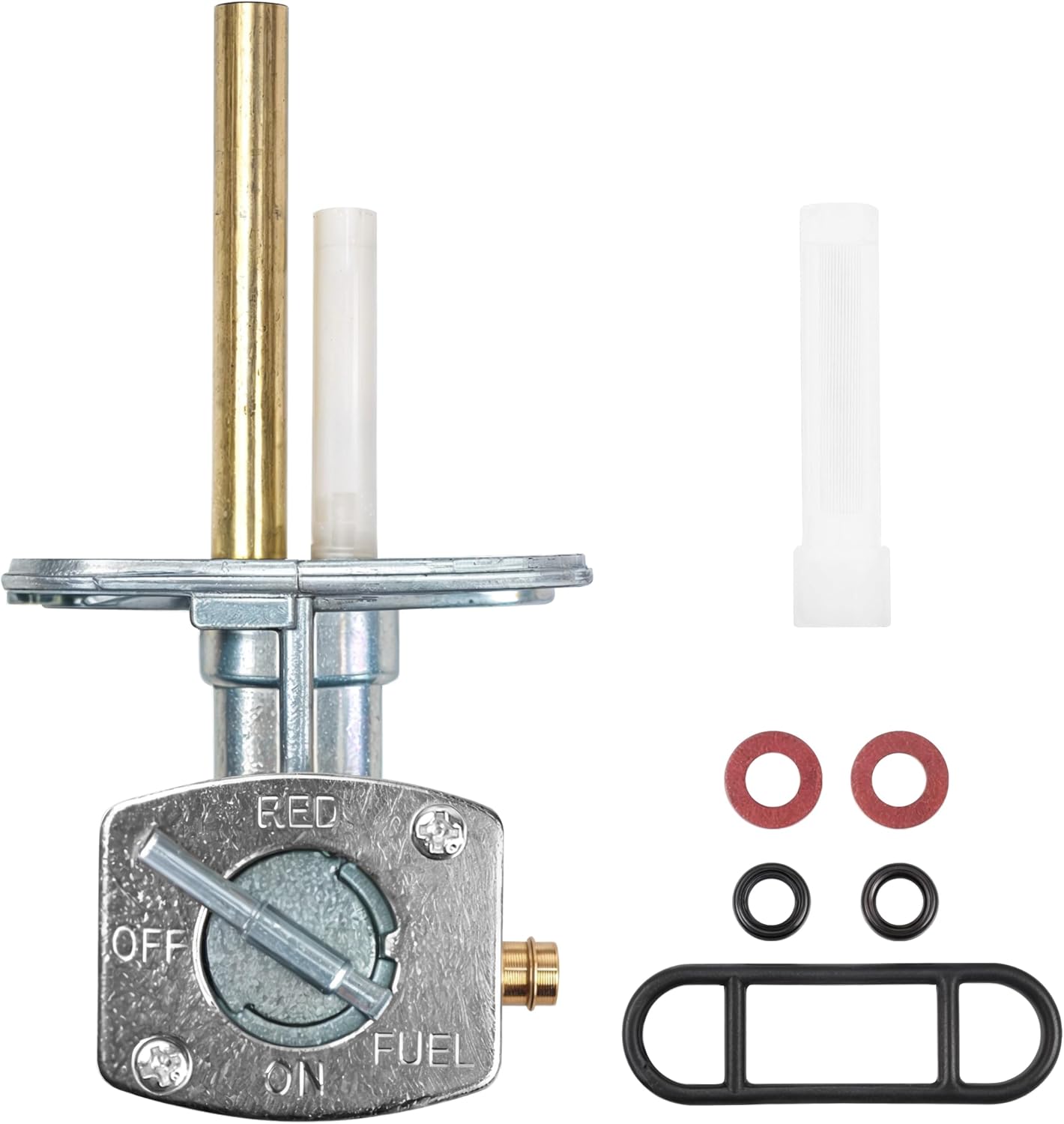 Fuel Valve Petcock Compatible with Kawasaki KLX125, SUZUKI DRZ 125 DRZ125 2003-2007, Upgraded Assembly Replacement Part, Fuel Tank Petcock Shut Off Valve Switch
