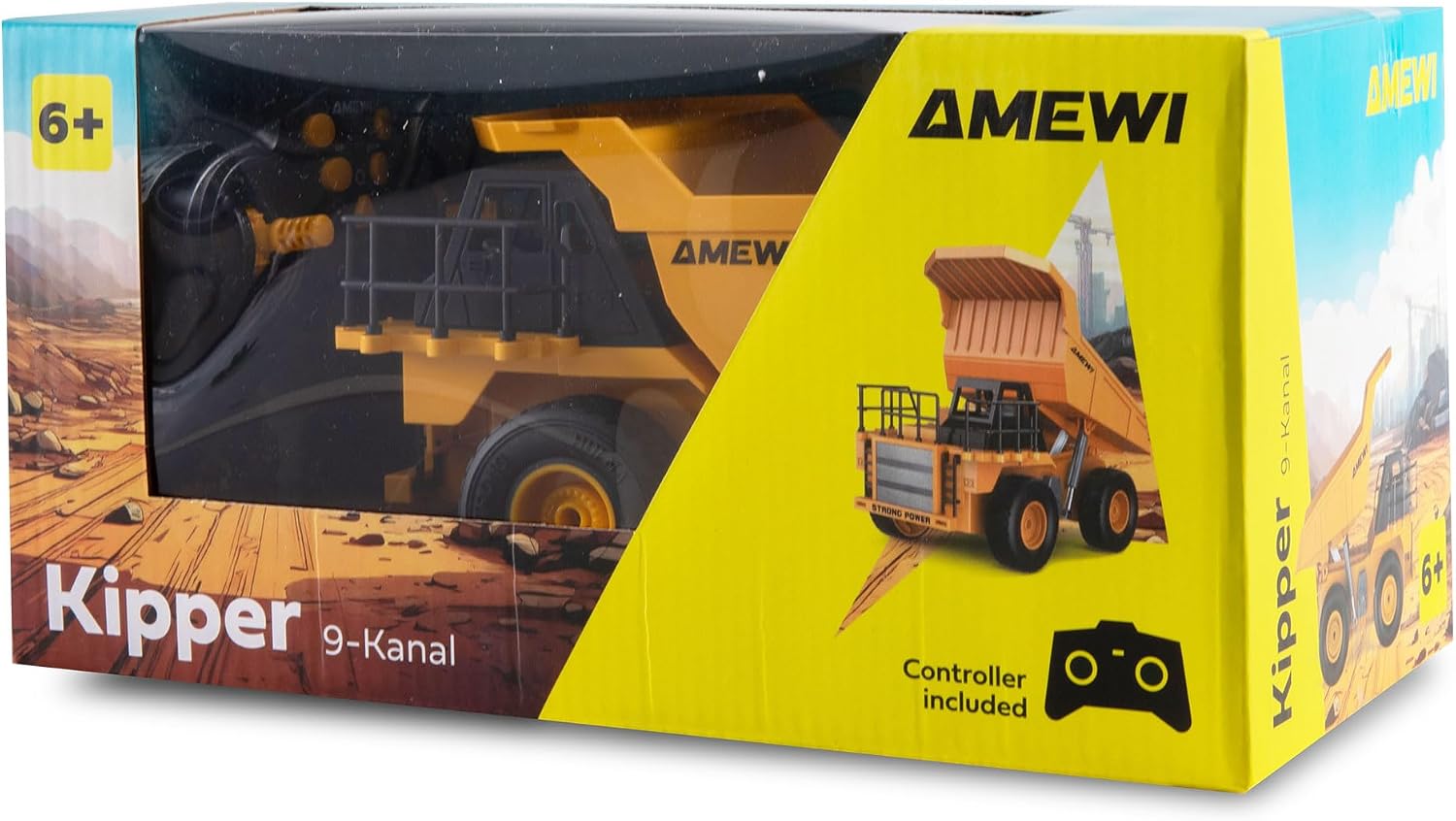 Amewi Tipper 9-Channel 1:24 RTR Remote Controlled RC Truck Construction Site Child from 6 Years