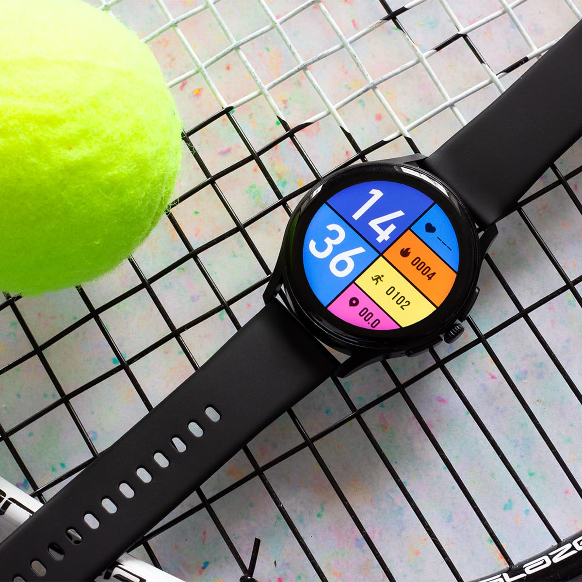Knauermann Neo (2024) Gold Rund - Gesundheitsuhr Smartwatch - EKG + HRV Funktion - BT Bluetooth - Schlafapnoe - Blutdruck - Silikonband Schwarz, 14-24