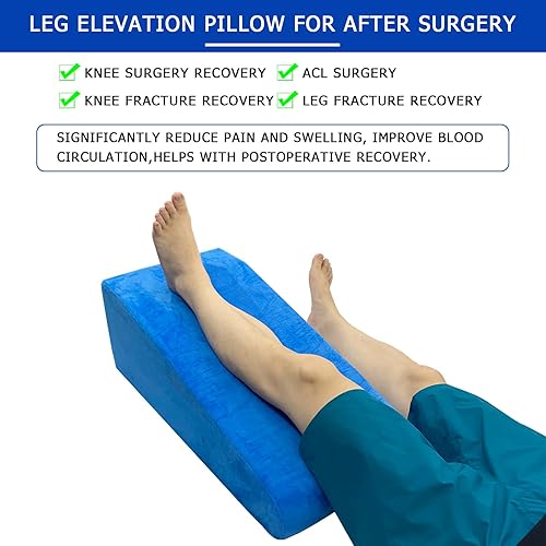 Miniatura 2 de Almohada elevadora de piernas Almohada de cuña después de reemplazo de rodilla Ayudas de recuperación poscirugía para aliviar el dolor de cadera,