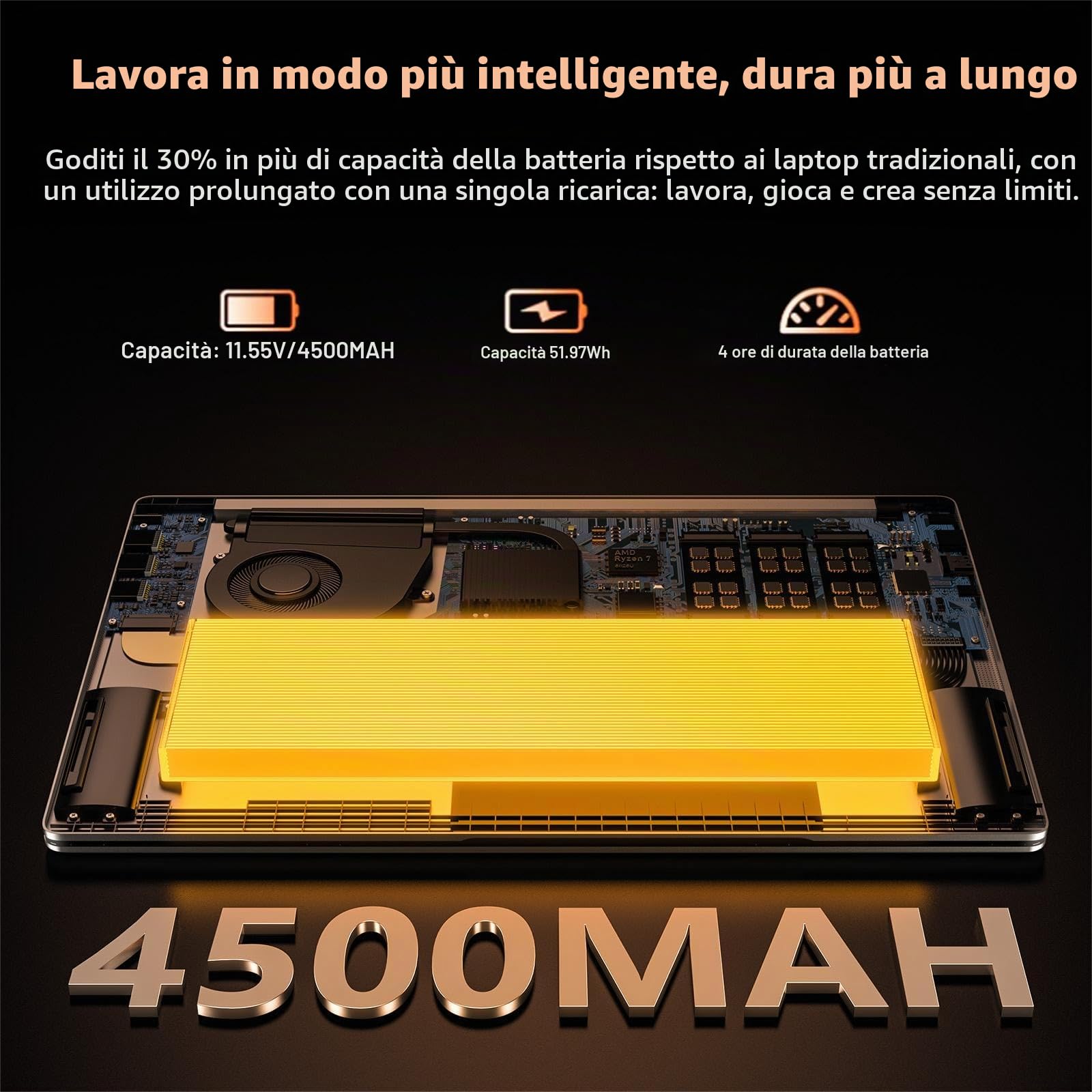 NAIKLULU Computer portatile da gioco 2025 da 16 pollici con processore R-7 5825U, 16 GB DDR4, 1T SSD, display FHD 1920 x 1080P, Windows 11 PRO, WiFi 6, tastiera retroilluminata HDMI, per studenti