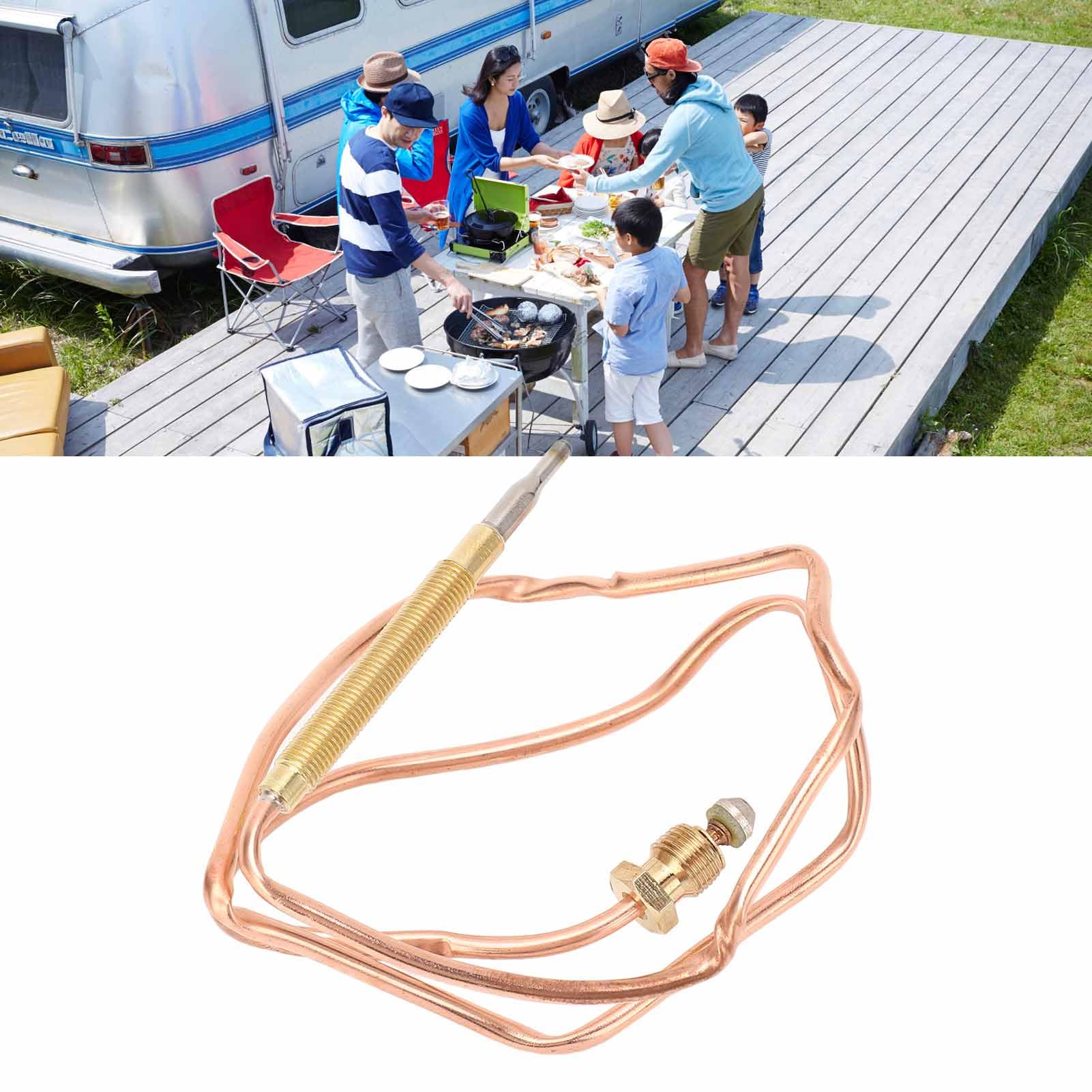 Gas Thermocouple Kit, Gas Stove Thermocouple, Thermocouple Fireplace Replacement Kit,Water Boiler Thermocouple for Induction Cooker, Gas Stove,Copper (90CM)