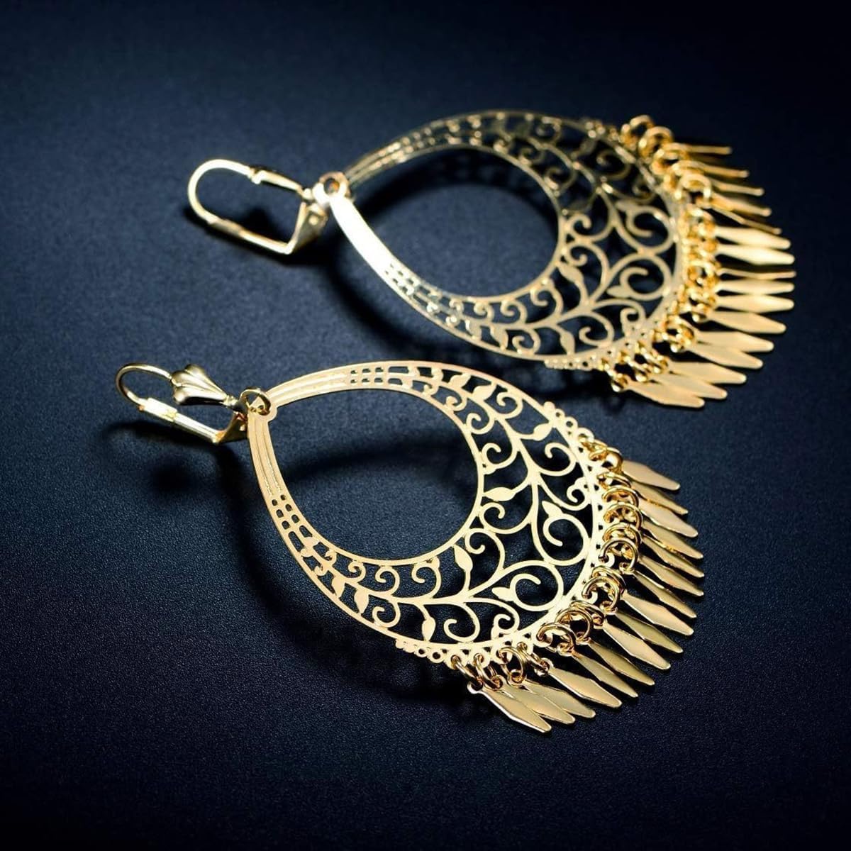 Chandelier Earrings for Women Vintage Indian Earrings Boho Tassel Statement Earring Lightweight Bollywood Jewelry Handmade Hypoallergenic Statement Jewelry - Image 4