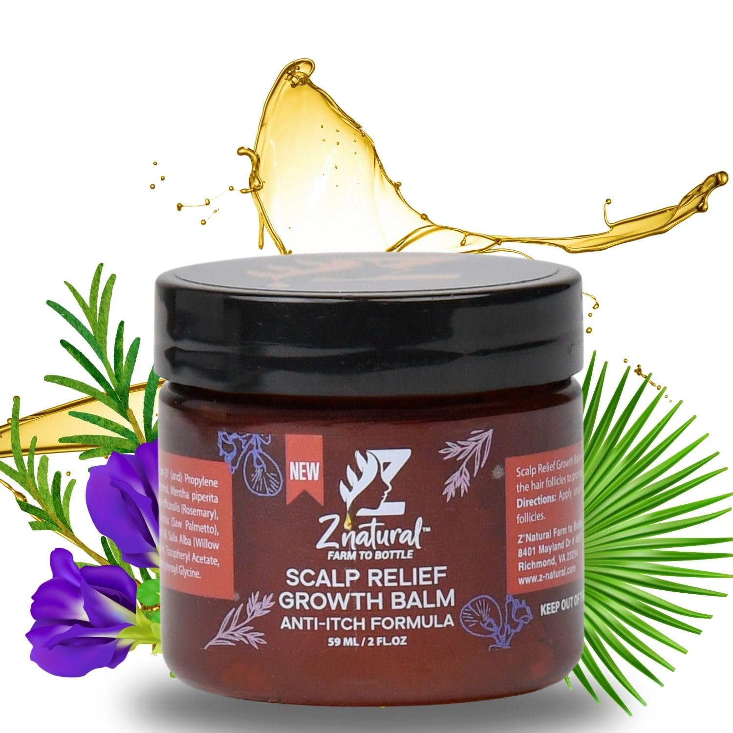 Z’natural Scalp Relief Growth Balm – Hair Care with Tea Tree Oil & Rosemary Oil – Natural Balm for Dry, Itchy Scalp – Braid Care – Deep Nourishment – Soothes Dandruff – 59ML Z’natural Scalp Relief Growth Balm – Hair Care with Tea Tree Oil & Rosemary Oil – Natural Balm for Dry, Itchy Scalp – Braid Care – Deep Nourishment – Soothes Dandruff – 59ML