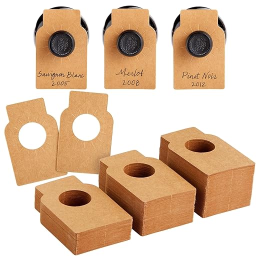Juvale Kraft Bottle Labels - 300 Pack, 2.2 x 3.5 in, Brown - Personalized Wine Bottle Labels, Hanger Tags & Cellar Organization Tags
