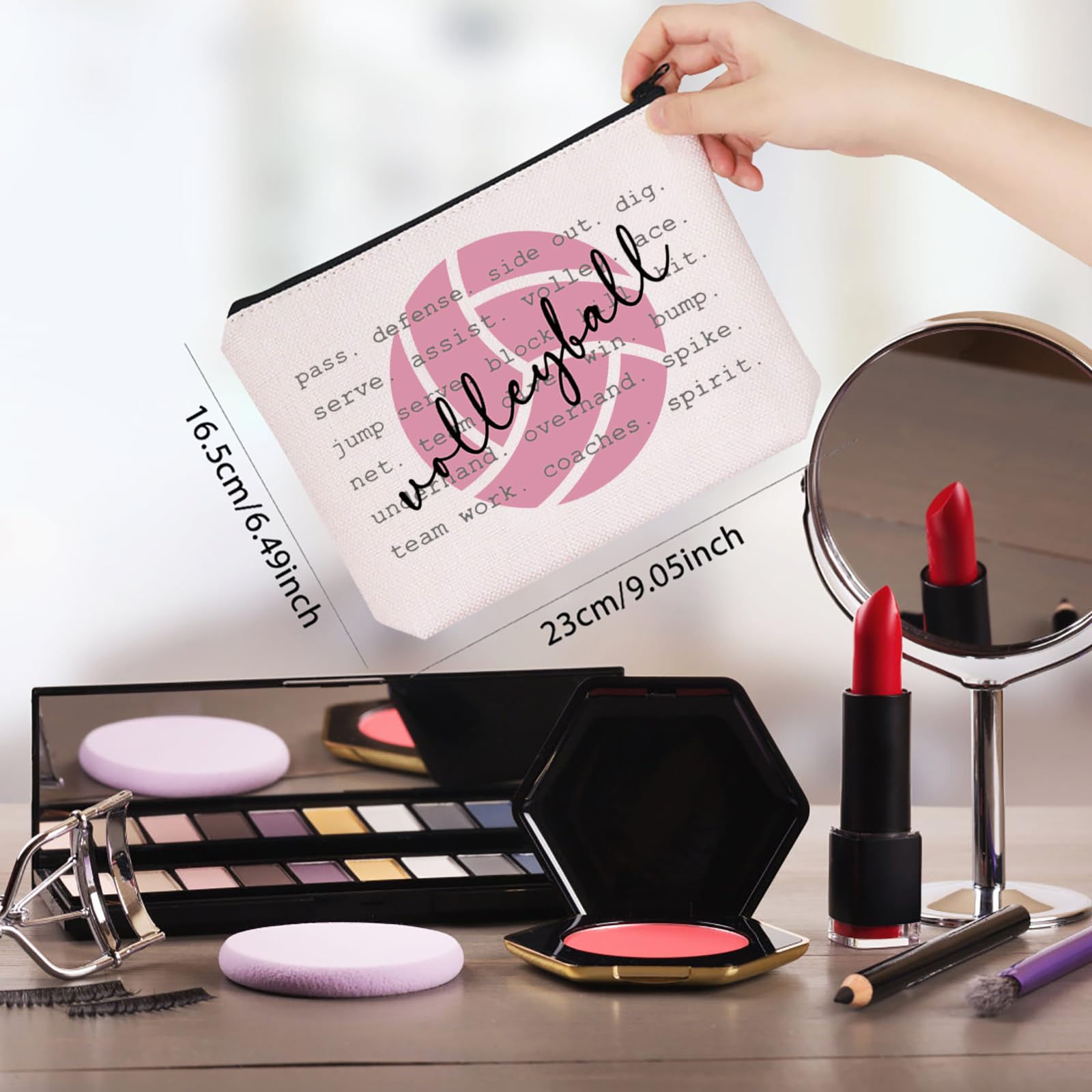 Volleyball Gift for Team Volleyball Player Gift Volleyball Inspired Makeup Bag Gift for Volleyball Fans (Volleyball Bag EU) - Image 2