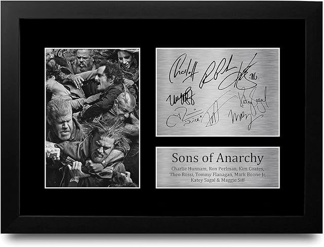 HWC Trading Sons of Anarchy Gift Signed FRAMED A4 Printed Autograph The Cast Gifts Photo Display