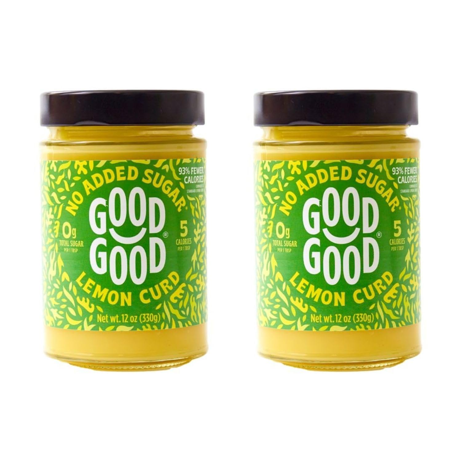 GOOD GOOD No Added Sugar Lemon Curd - Low Carb, Low-Calorie Spread - Keto Friendly - Vegan - Diabetic Friendly - 12oz / 330g (Pack of 2)