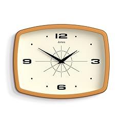 JONES CLOCKS® Movie wall Clock | Retro Rectangular Clock | 10 inch | Mustard Yellow | Cool mid item