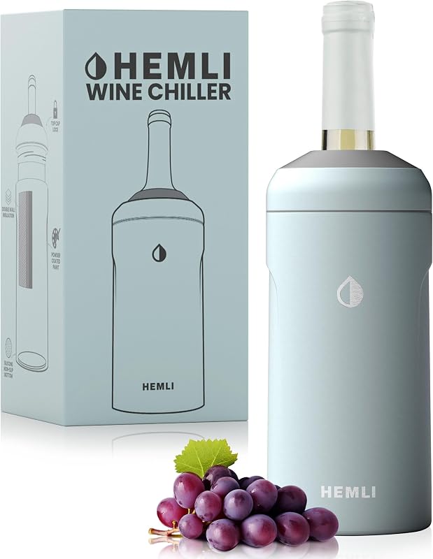 Wine Bottle Chiller Insulator Sleeve, Keeps Wine and Champagne Cold for 12 Hours, Vacuum Insulated Wine Bottle Cooler